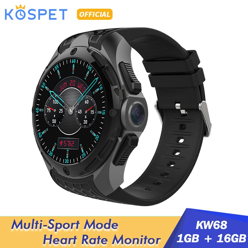 KOSPET KW68 1 ГБ 16 Android Smartwatch 2.0MP камера 39 &quotAMOLED gps спортивные умные часы для мужчин