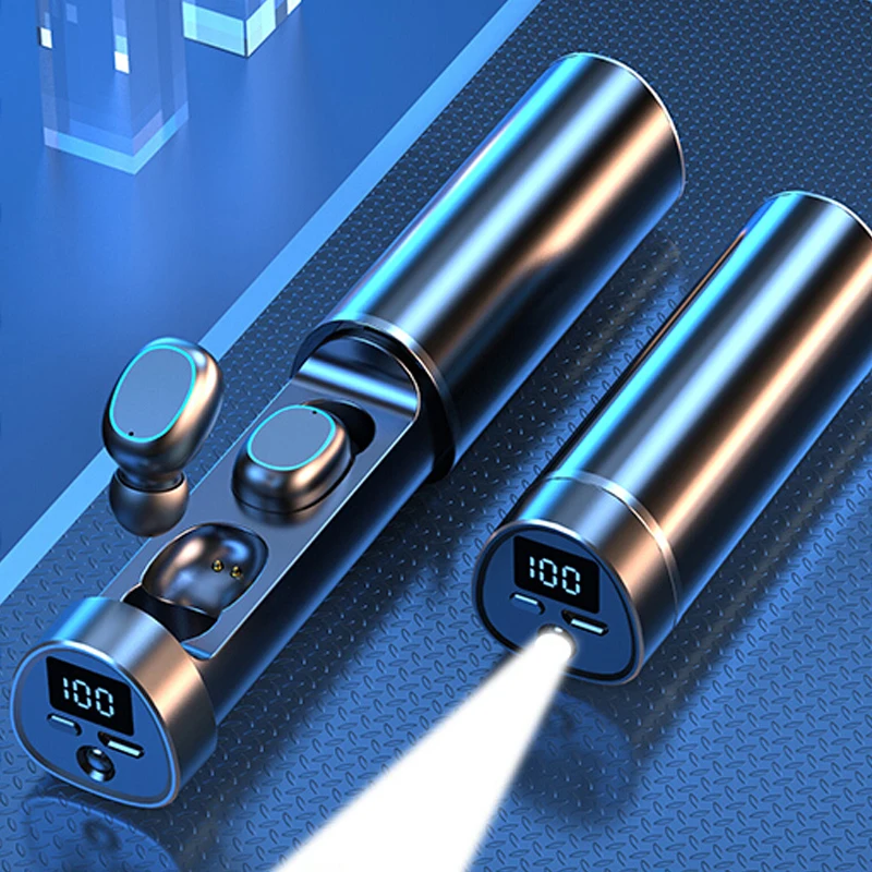 Tws Wireless headphones Bluetooth Earphones Noise Cancelling Deep Bass Mini Earbuds Flashlight Charging Box for Smart phones - ANKUX Tech Co., Ltd