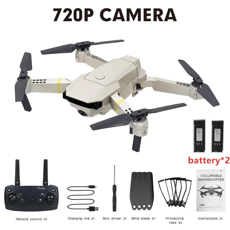 HJHRC JY019 wifi FPV с широким углом обзора 1080P HD камера режим удержания высоты складной рычаг RC Квадрокоптер Дрон Pro RTF Дрон VS E520S E58 - Цвет: 720P 2 Battery