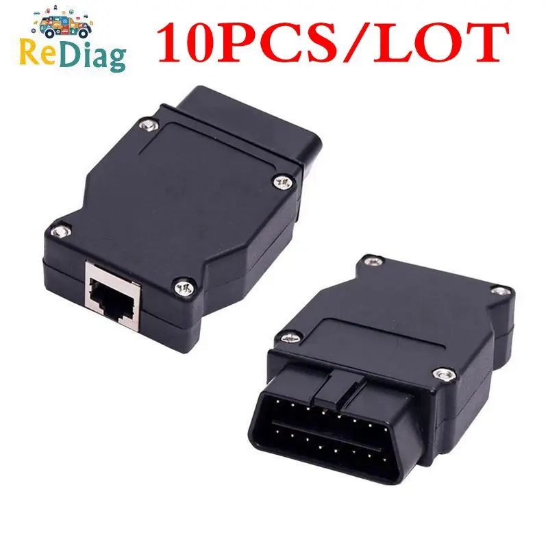 10 шт./лот для BMW OBD2 16Pin разъем OBD Интерфейс MW ENET Ethernet To 2 YDL ICOM кодирования адаптер |