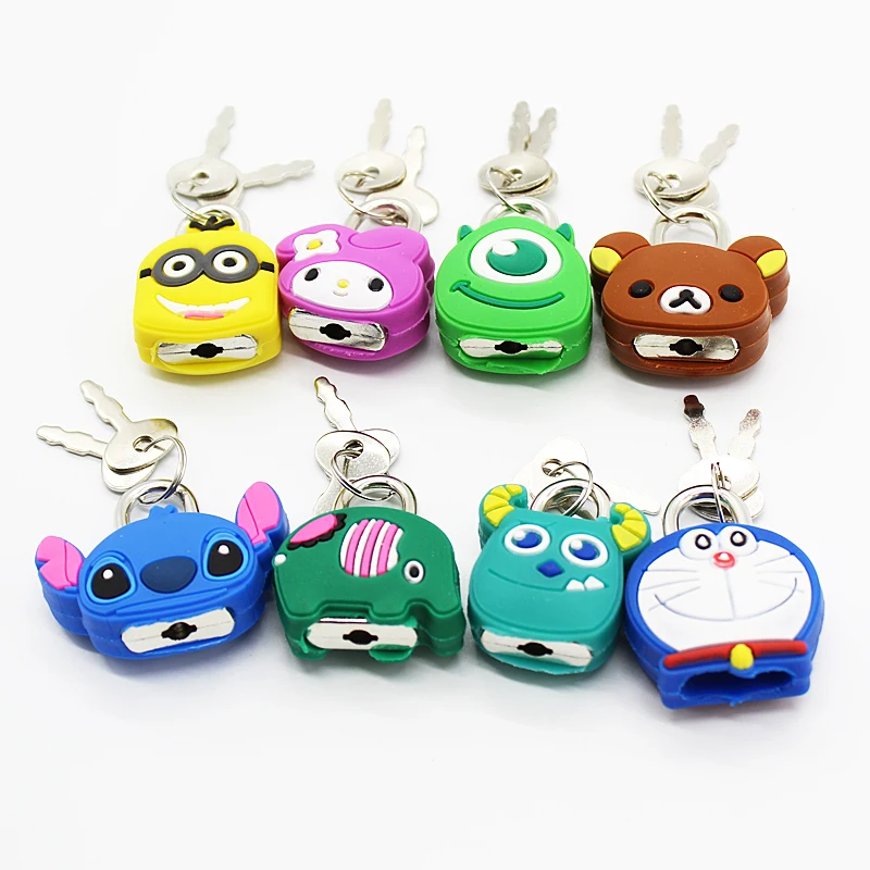 

Mini Cartoon Padlocks Lovely Luggage Lock Backpack Zip Padlocks Make-up Box Key Lock Students Diary Lock Children's Small Toys