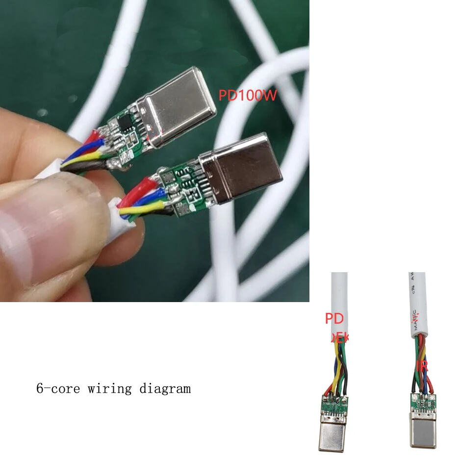 Conector de enchufe macho USB 3,1 TYPE-C, Kit de soldadura PCB para Cable  de carga PD100W 5A, transmisión de datos