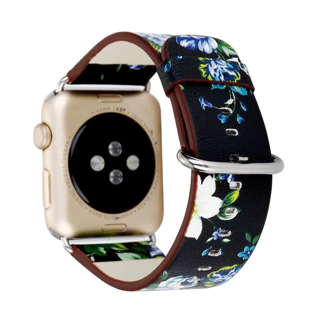 Кожаный ремешок с цветочным принтом для Apple Watch iwatch 38 мм 42 мм ремешок для часов браслет окрашенный кожаный ремешок для часов