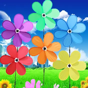 

6pcs Single-Laye Six Leaf Windmill Wind Spinner Garden Yard Decoration Kids Toys