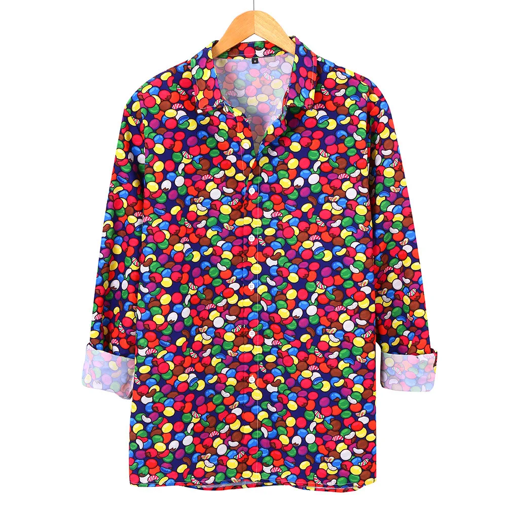 Осенне-зимние мужские рубашки camisa Этническая Печать с длинными рукавами Мужская свободная Мужская блузка для отдыха уличная camisa masculina
