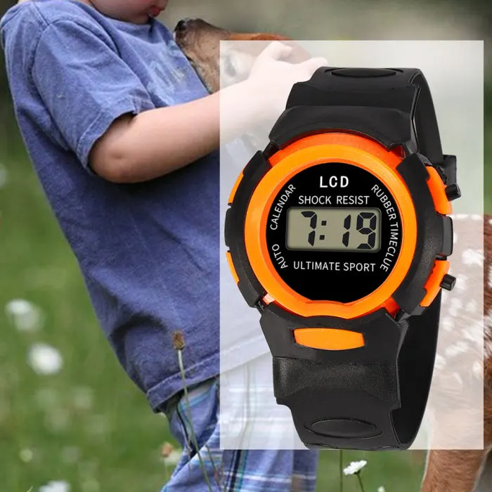 Модные и прочные детские повседневные электронные часы детские удобные силиконовые спортивные часы LL@ 17