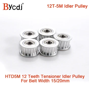 

12 Teeth 5M Idler Pulley Tensioner Wheel Bore 3/4/5/6mm with Bearing Guide 5M synchronous pulley HTD5M 12teeth 12T