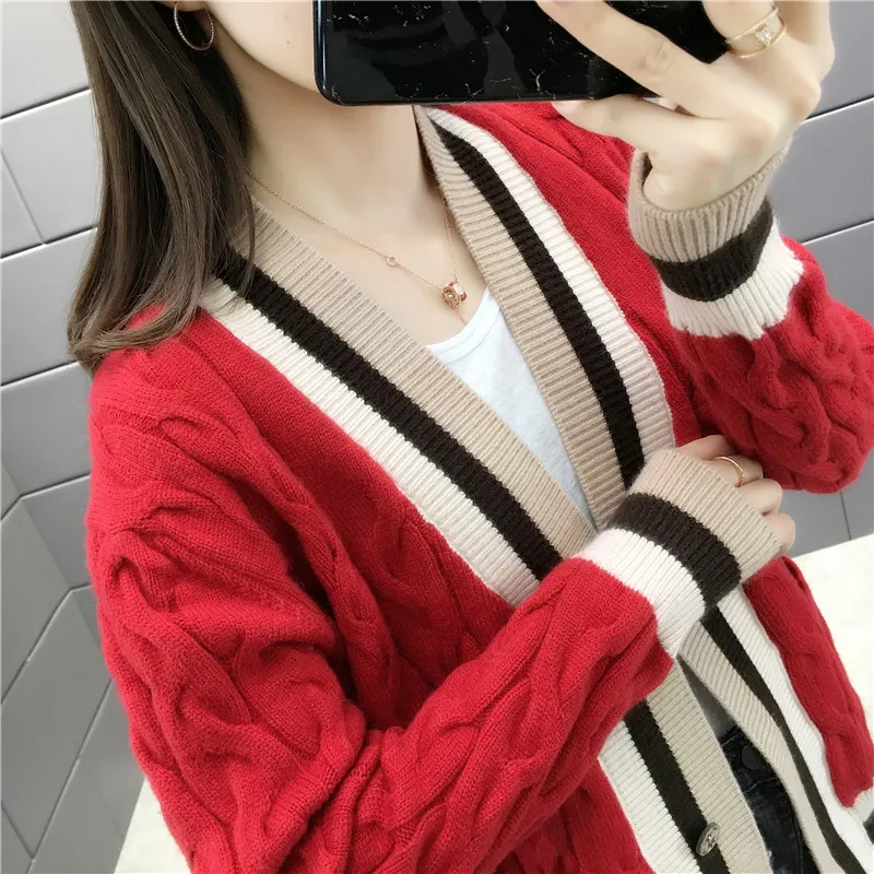 9277 настоящая фотография твист утолщенный вязаный свитер женский кардиган шесть шерсти 68- 1-й этаж, 11 рядов, 2 полки