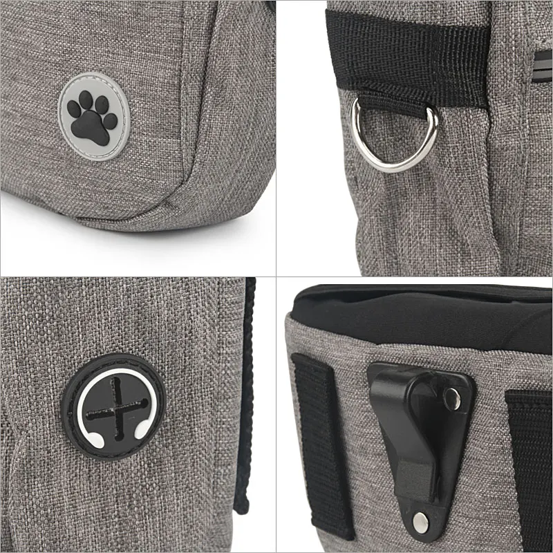 Pet Waist Bag Dog Treat Bag Large Capacity Poop Dispenser Pet Training Pouch Waterproof Reflective Waist Pocket Dog Treat Bag