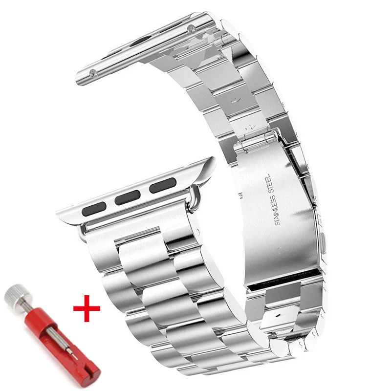 silver tool Ремешок для Apple Watch 44 мм 40 мм 42 мм 38 мм металлический браслет из нержавеющей стали iwatch Series 4 5 3 2 1 ремешок для часов - Цвет ремешка: silver tool