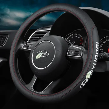 

Car Steering Wheel Cover Anti-Slip for Hyundai LAFESTA MISTRA ix25 ix35 i10 Accent Elantra Grand Starex Logo 38cm Accessories