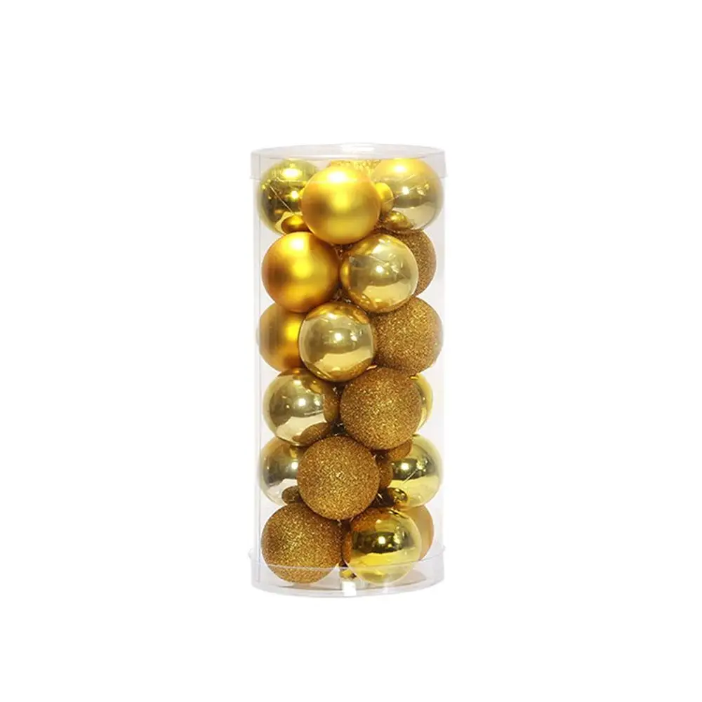 24 шт., 4 см, 6 см, 8 см, современные блестящие шары для рождественской елки, вечерние, свадебные, висячие украшения, рождественские украшения - Цвет: golden