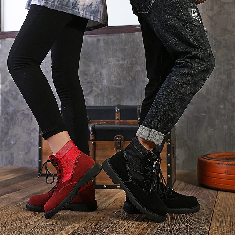 Women Winter Cowhide Suede Leather Tactical Sport Running Shoes Man Outdoor Hunting Boots Mountain Shoes Army Boots Couple Shoes