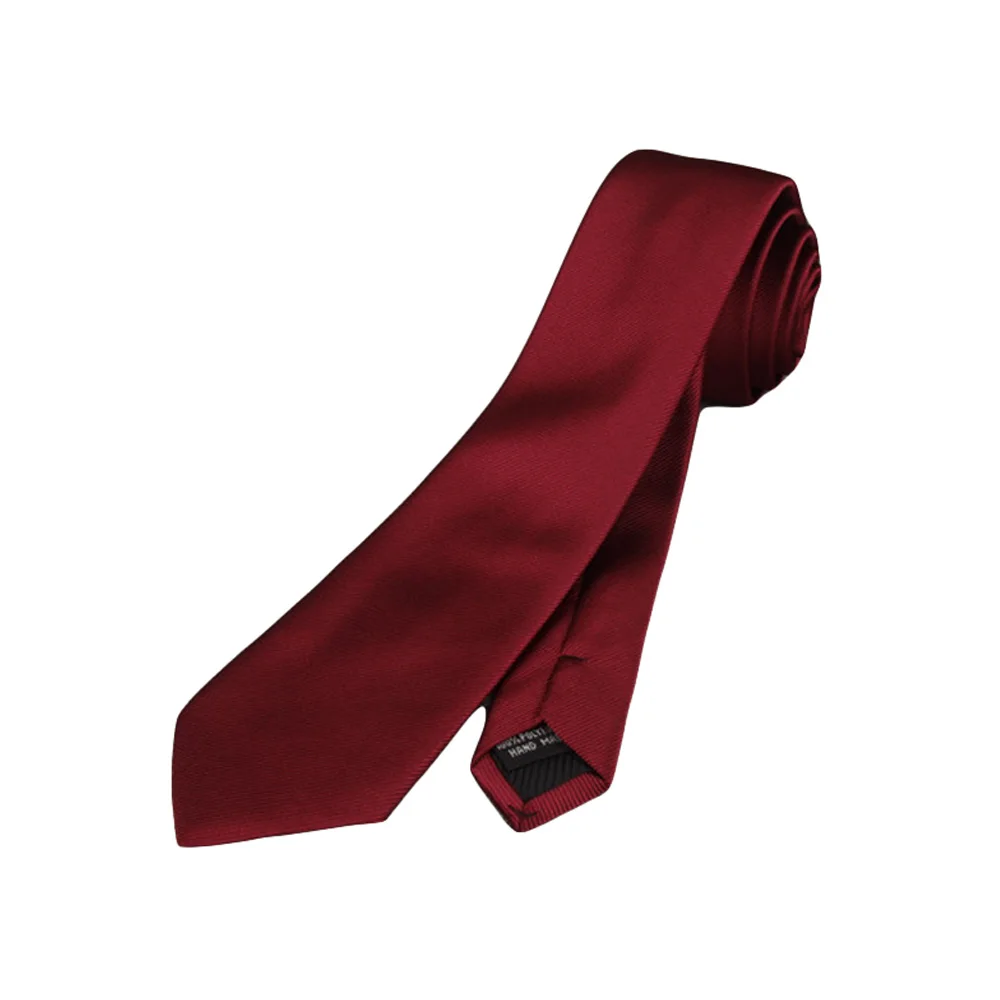 Wine Red Мужской галстук в полоску, жаккардовый, тканый, для свадьбы, вечеринки, бизнеса, 6 см, узкий галстук QNTIE0323 - Цвет: Wine Red