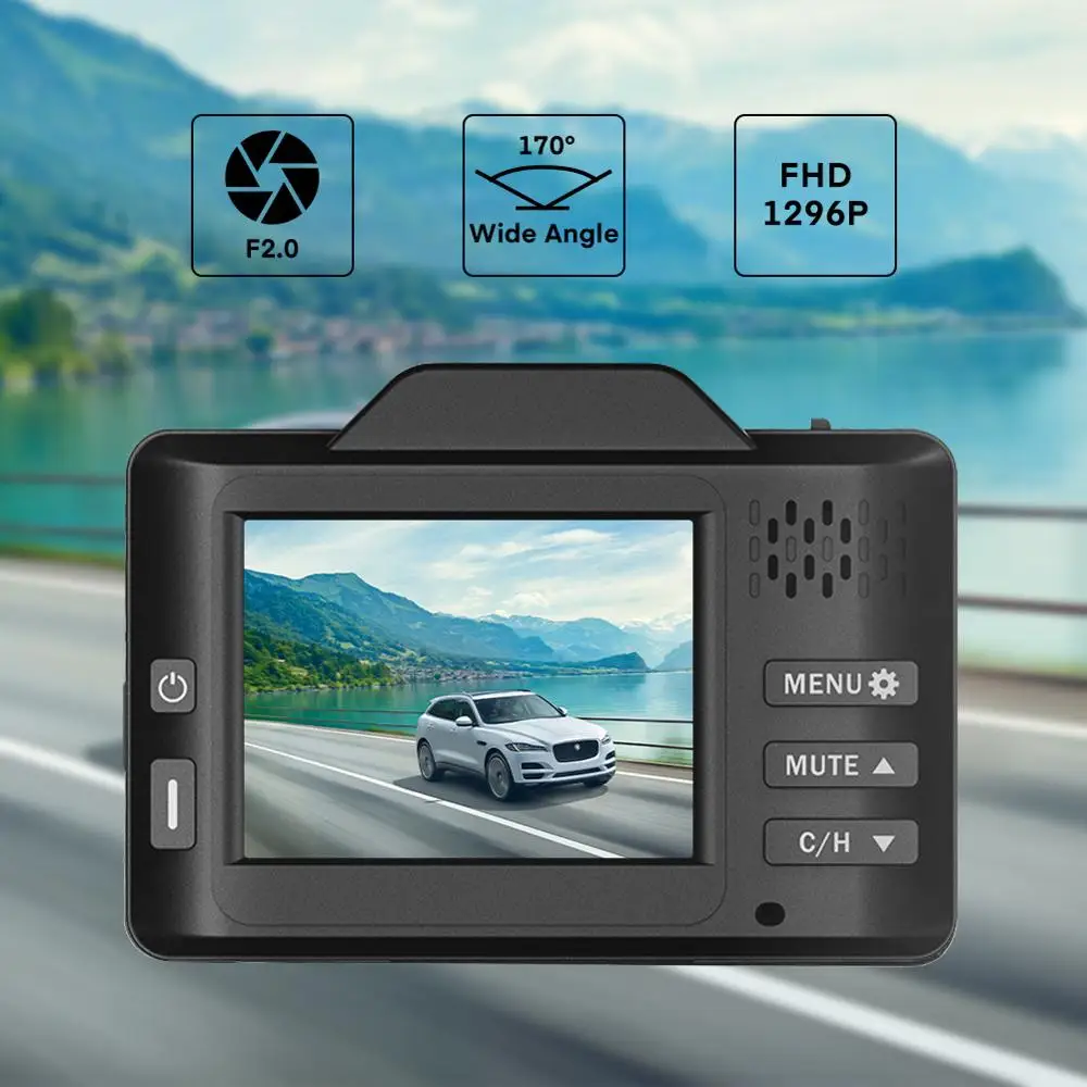 Видеорегистратор RUCCESS LD600 Full HD 1296P 1080P 3 в 1 GPS радар детектор двойная камера