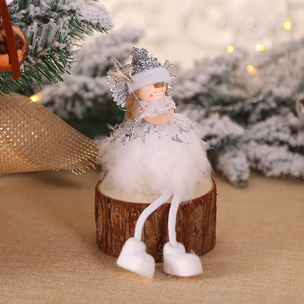 Рождественские милые украшения Санта Клаус Снеговик игрушка-кукла в виде оленя висят украшения подарок - Цвет: C