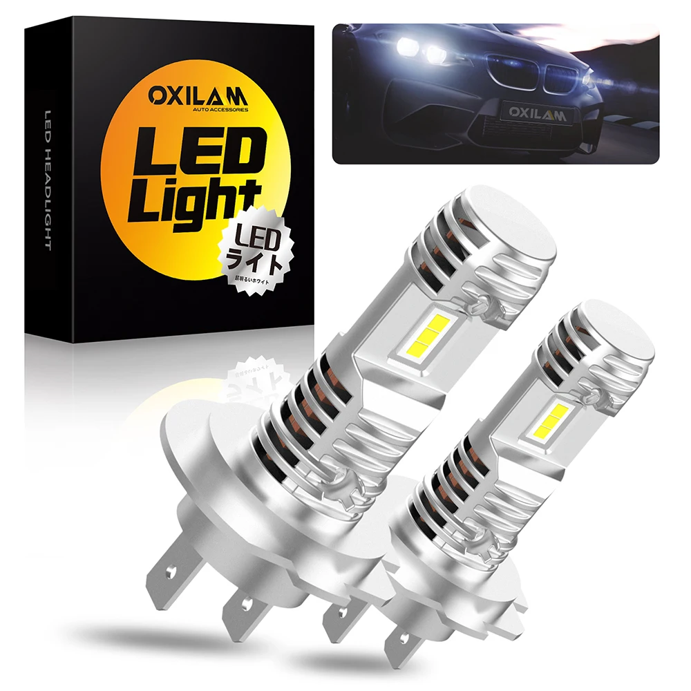 OXILAM 16000Lm Fanless Design LED Headlight H7 Canbus 6000K White Auto