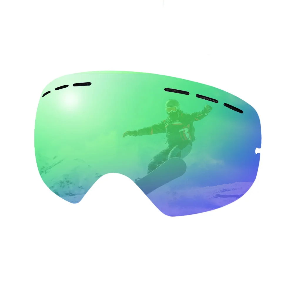 Лыжные очки двухслойные УФ-защита противотуманные poc жажда большой Лыжная маска очки лыжные Мужские Женские снежные очки для сноуборда - Цвет: SkiGreenLens
