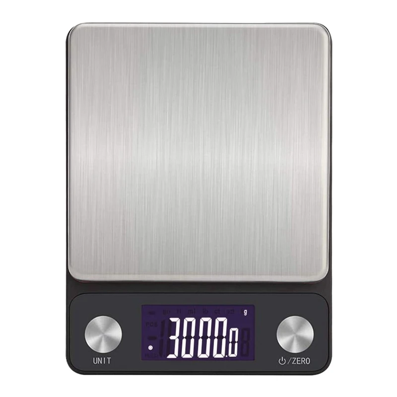 USB Rechargeable Digital Kitchen Scale 3Kg/0.1G,Jewelry Scale,with Protective Tray,Lcd Back-Lit Display for Food Baking