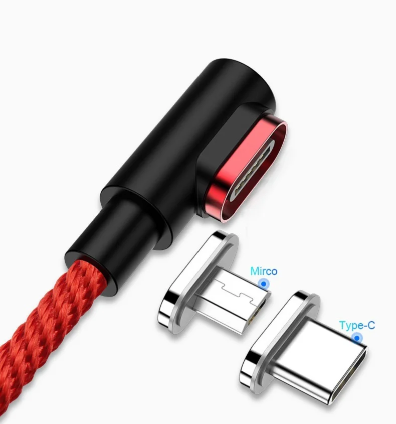 90 градусов Магнитный кабель USB C для xiaomi Micro USB кабель type C Быстрая зарядка для samsung huawei