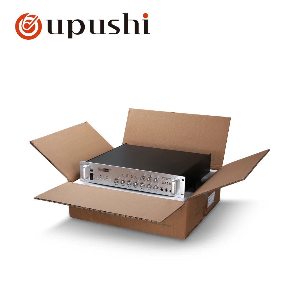Oupushi USB-5.0AP система общественного вещания усилитель 4 зоны USB вход 5 микрофонный вход
