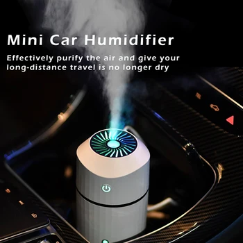 

Car Air Humidifier Aromatherapy Diffuser with LED Lamp Cool Mist Adjustable Brightness Mist Mode Humidifier for Home Desk Office