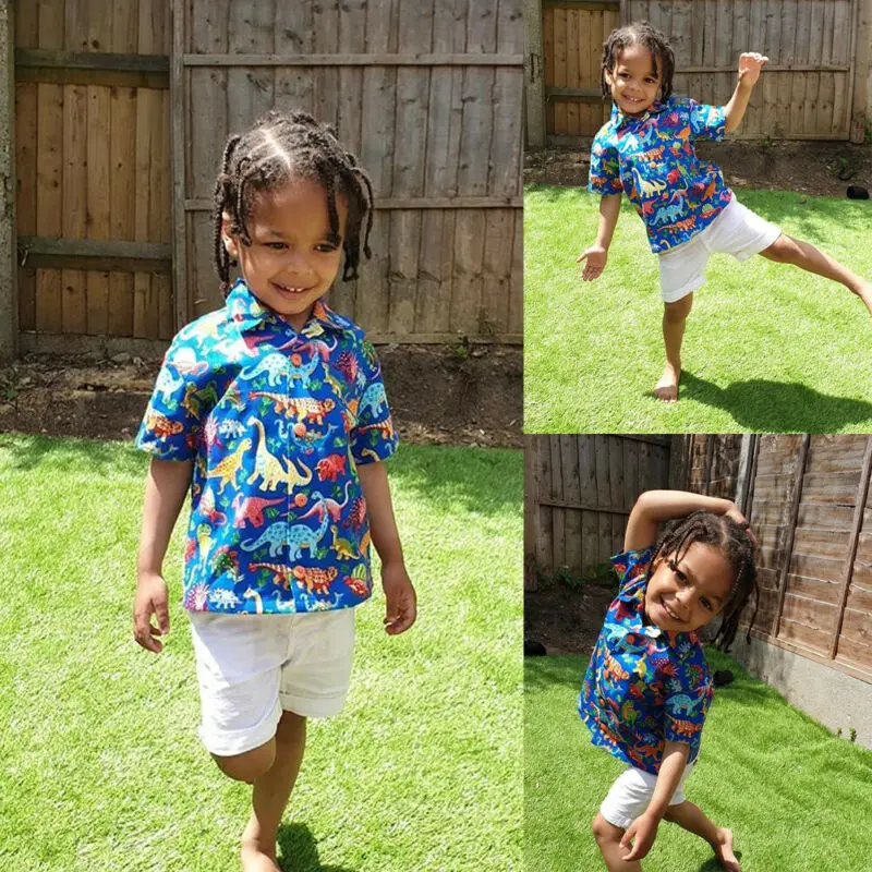 Летняя одежда для маленьких мальчиков и девочек модный хлопковый комплект с принтом динозавра, спортивный костюм для джентльмена, футболка+ шорты детская одежда