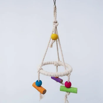 

Big Parrot Toy Bird Cage Toy Parrot Swing Ring Toy White Color Bird Supplies