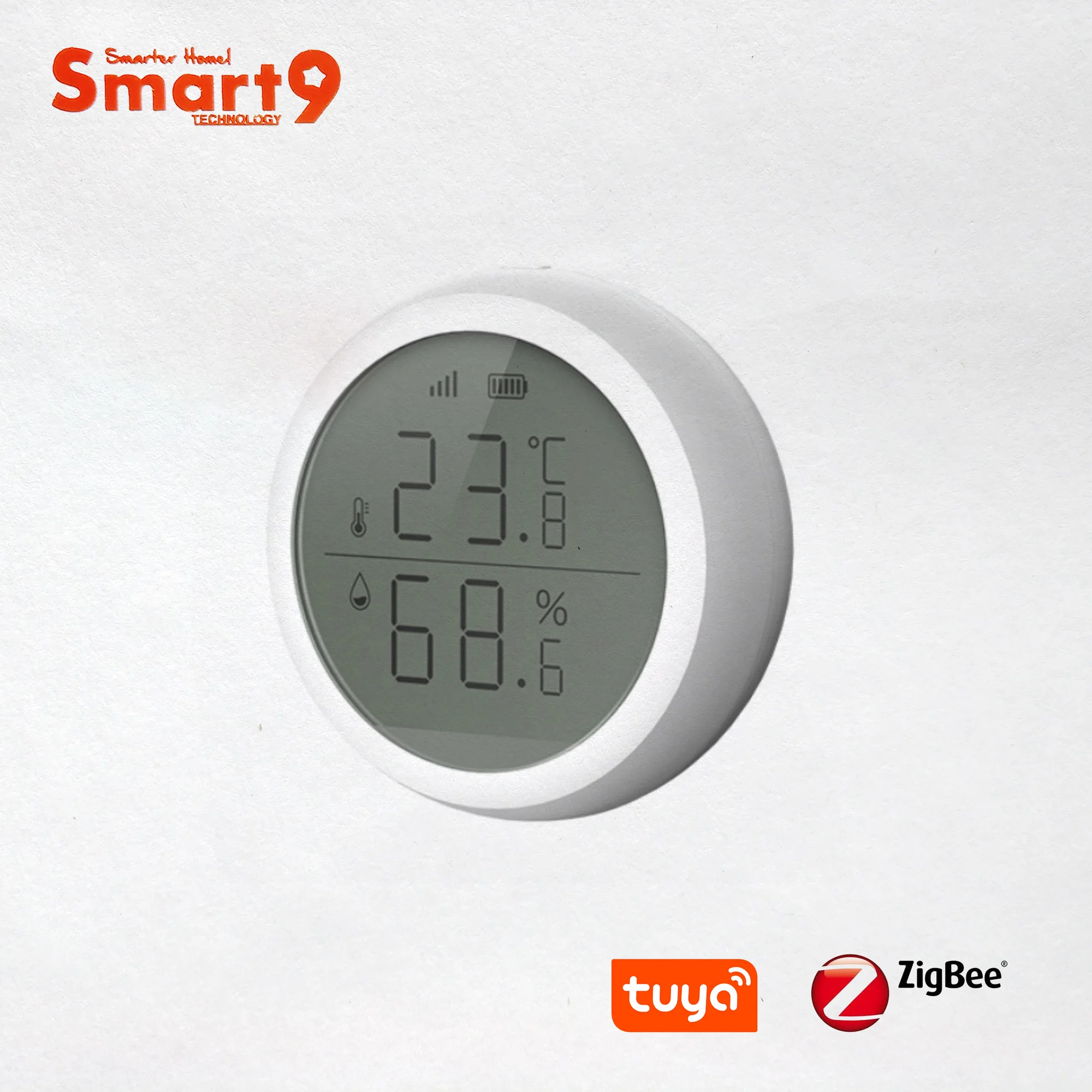 Датчик температуры и влажности Smart9 ZigBee с ЖК экраном работает концентратором TuYa