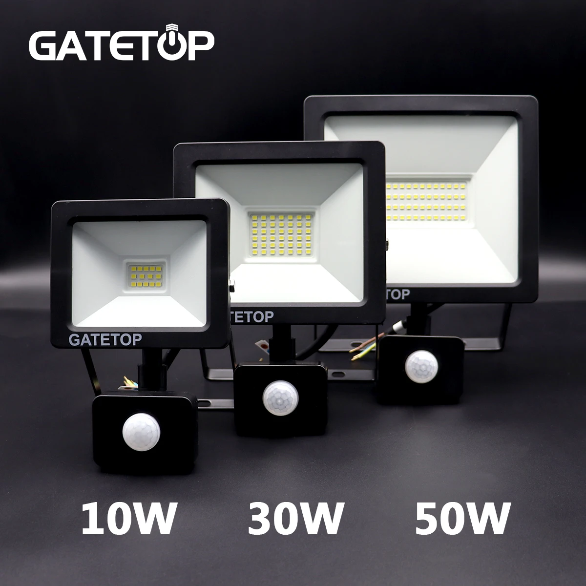 Led Floodlight 30w Motion Sensor Induction Style Ip65 Cold White Light 6000k Human Body Induction Water Proof Lamp