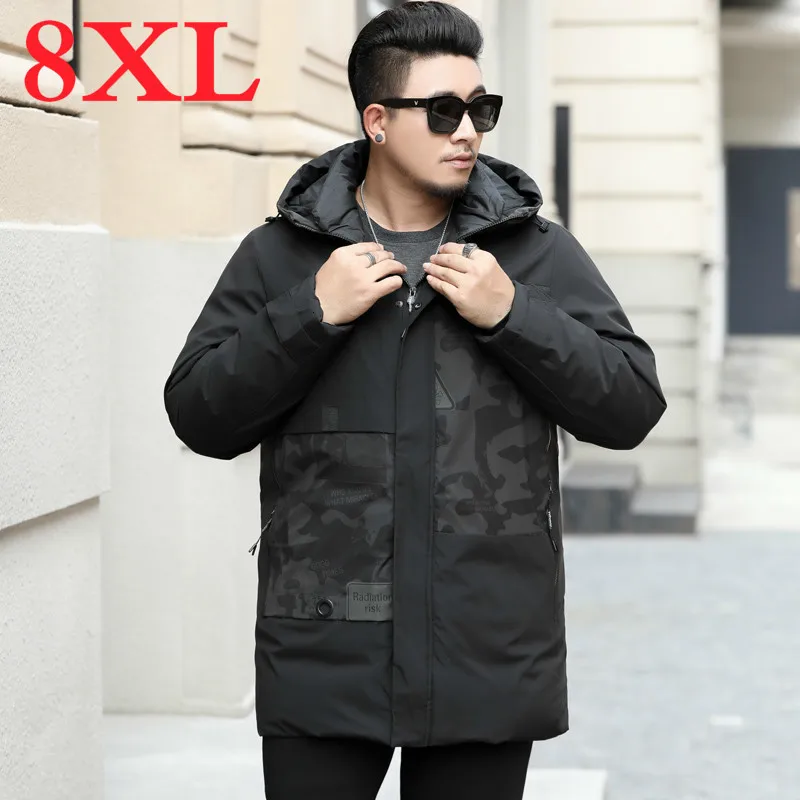 Зимняя мужская теплая куртка размера плюс 8XL 7XL 6XL 5XL 4XL удобное хлопковое Стеганое