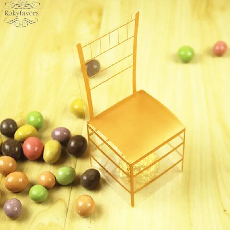 plastic gold chair favor box (5)