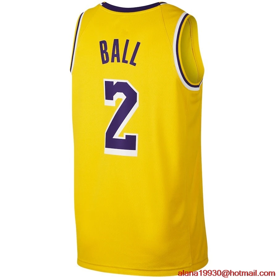 Молодежная детская баскетбольная майка LeBron James Lonzo Ball Brandon Ingram Kobe Bryant /19 City Edition, баскетбольная майка в Лос-анжелесском стиле - Цвет: PIC