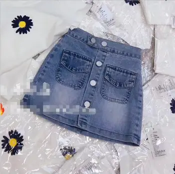 

2020 new wholesale girls denim skirt summer cotton fashion girls skirt 3-8t F76