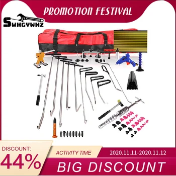 Price 76PCS Paintless Dent Repair Tool Kit Slide Hammer Dent Lifter Bridge Puller Set Light Board Glue Puller Tabs For Car Dent Remova