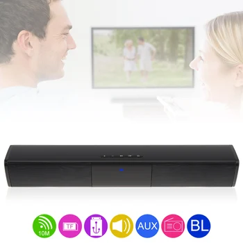 

BS-28A Multi-function Bluetooth Soundbar Home Theater Subwoofer PC Speaker with 2 Full Range Horns TF Card/FM function for TV