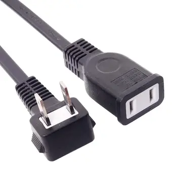 

Up Angled USA Outlet Saver Power Extension Cord Cable 2-prong 2 Outlets for NEMA 1-15P to NEMA 1-15R 50cm