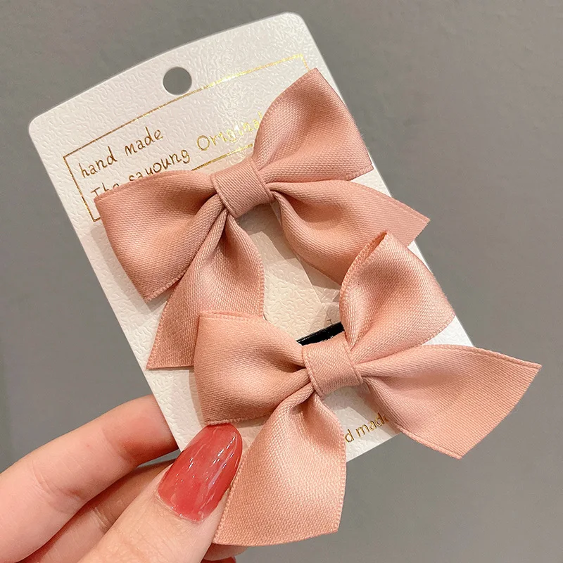 2PCS/onePair Bow Headgear Cute Sweet Little Girl Hair Accessories Summer Girls Net Red Clips Baby Hairpins Children Hair Clips 2PCS/onePair Bow Headgear Cute Sweet Little Girl Hair Accessories Summer Girls Net Red Clips Baby Hairpins Children Hair Clips