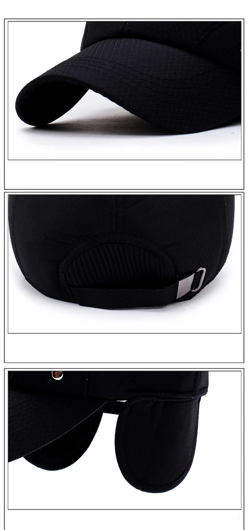 SILOQIN Snapback Кепка зимние наушники Мужская теплая Толстая бейсболка s регулируемый размер Модная термальная Спортивная Кепка s для мужчин новинка