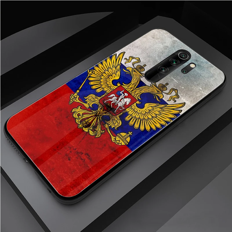 Russia Russian Flags Emblem Tempered Glass Phone Case For Redmi Note 5 6 7 8 9 Pro Note8T Note9S Redmi8 9 Cover Shell phone cases for xiaomi