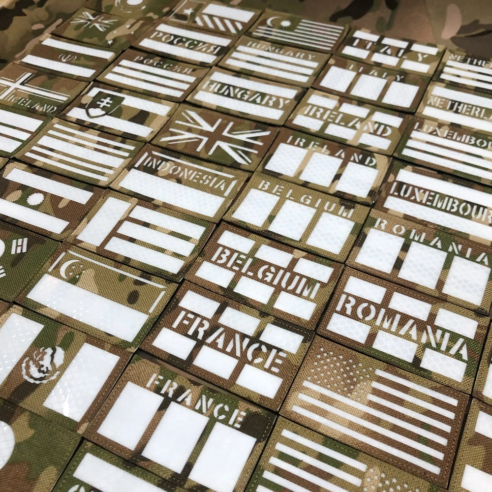 Светоотражающий материал с лазерной резкой нашивка белым рисунком Индия