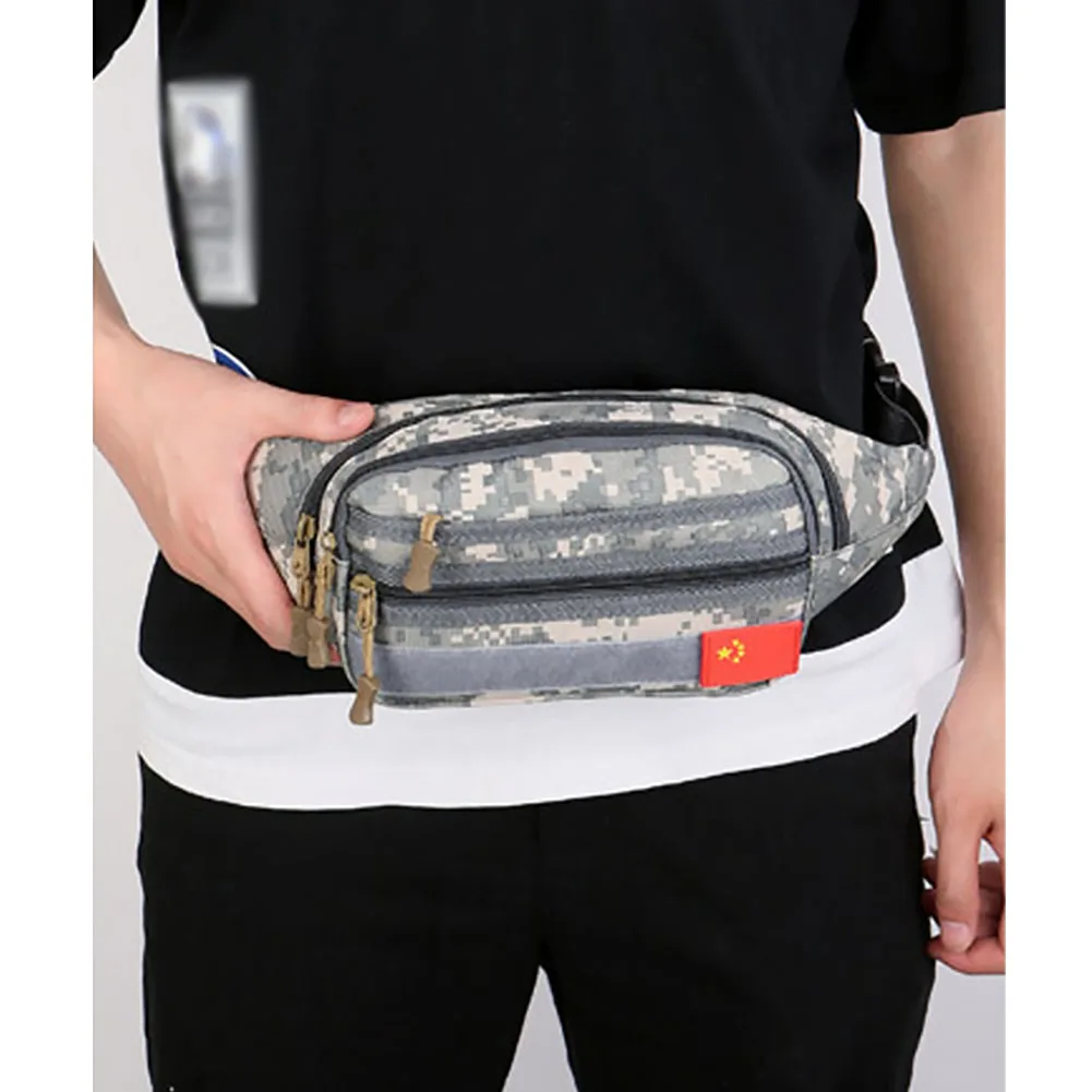 

Women Men Outdoor Practical Waterproof Camouflage Color Running Waist Bag Camping Zipper Oxford Cloth Sports Large Capacity