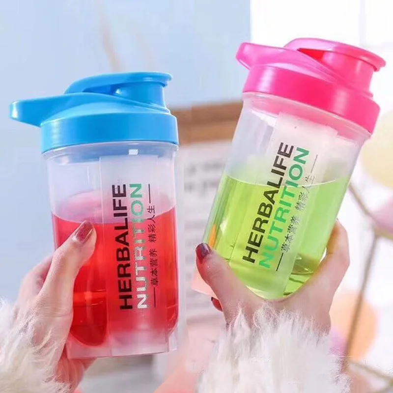 New 400ml 500ml Portable Herbalife Nutrtion transparent bicycle Leak-proof Sports Unbreakable Plastic Water Bottle Wholesales