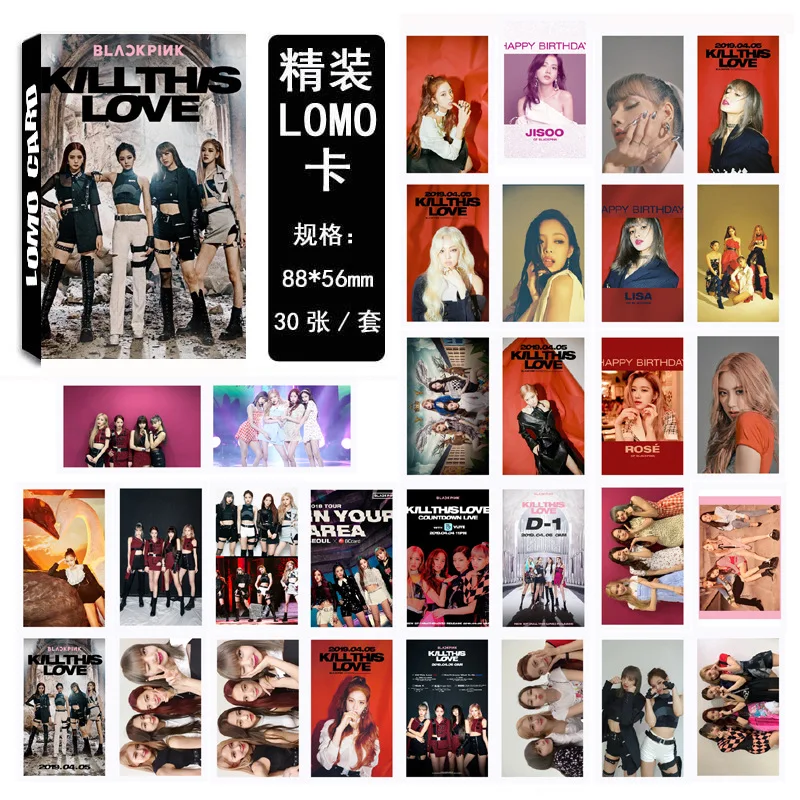 30 шт./компл. K-pop черно-розовая Фотокарта модный альбом kill this love Высококачественная Фотокарта blackpink kpop lomo card новое поступление