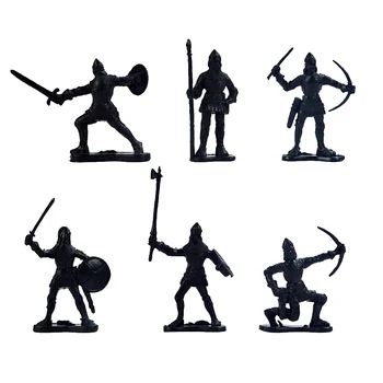 

60pcs/set Static Durable Children Gift Ancient Soldier Free Standing Kids Attack Military Figures Model Ornaments Medieval War