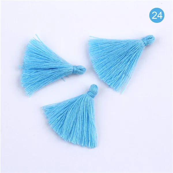 Color No.24 50 шт./лот красочные 3 см мини хлопок кисточкой DIY ювелирные изделия браслет для изготовления ключей бахрома отделка Ремесло кисточки Швейные аксессуары - Цвет: Color No.24