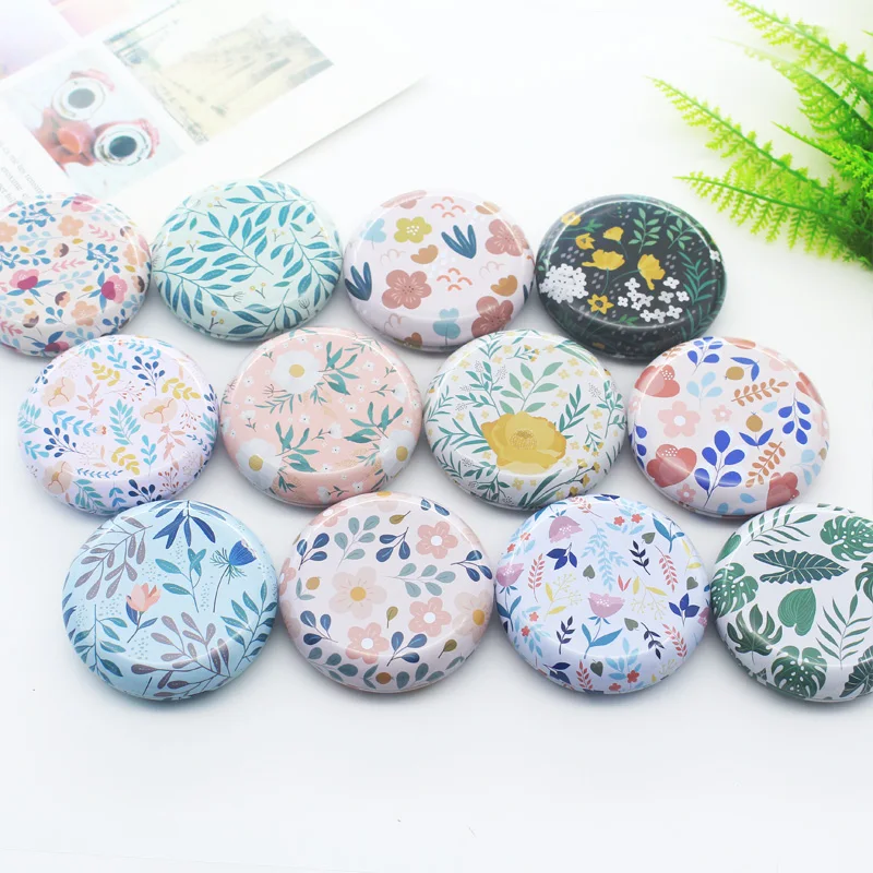 12 Pcs/Lot Fruit Print Round Metal Storage Boxes Tin Cans Jars Containers with Lids for Candy Lip Balm DIY Cosmetics Ointment 