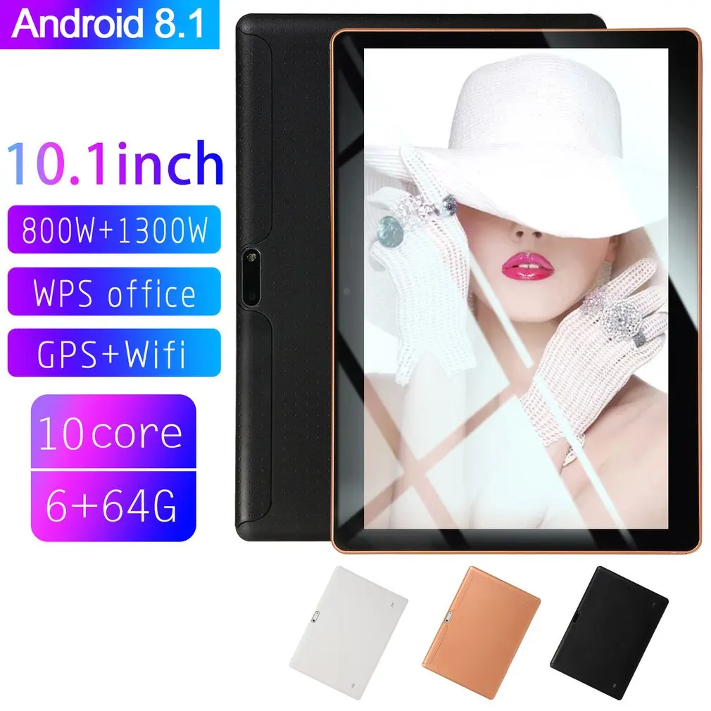 

10.1 inch for Android 8.1 plastic Tablet PC 6GB+64GB Ten-Core WIFI tablet 16.0MP Camera Dual SIM Camera Wifi Phone Phablet