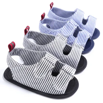 

2020 Fashion Casual Comfortable Baby Shoes Four Seasons Summer Treasure 0-1 Years Old Striped Sandals Soft BABY'S Shoes Toddler