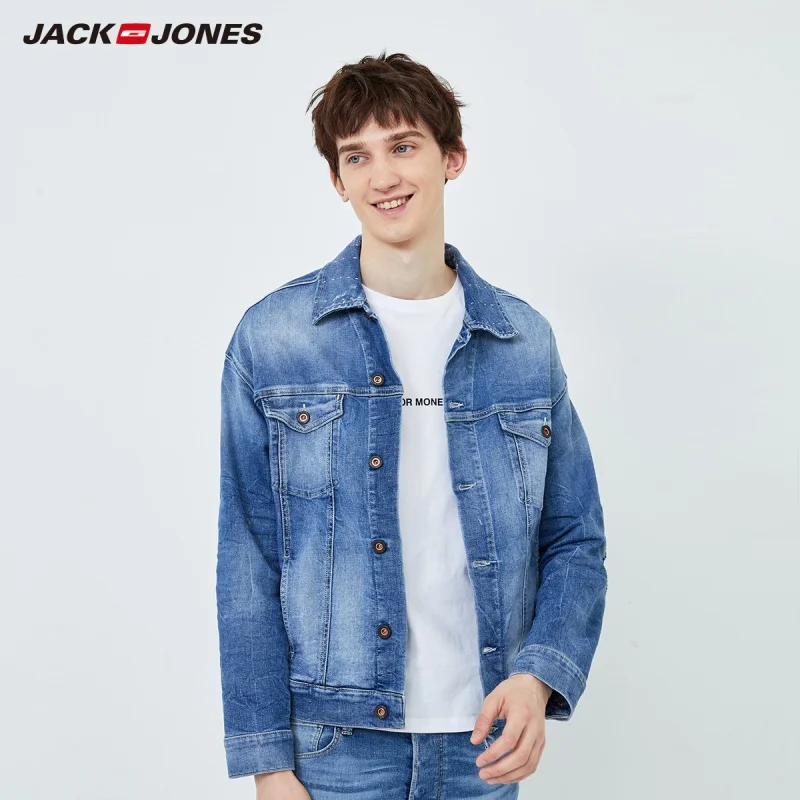 Мужская джинсовая куртка JackJones модная вареная весна 219357505 | одежда